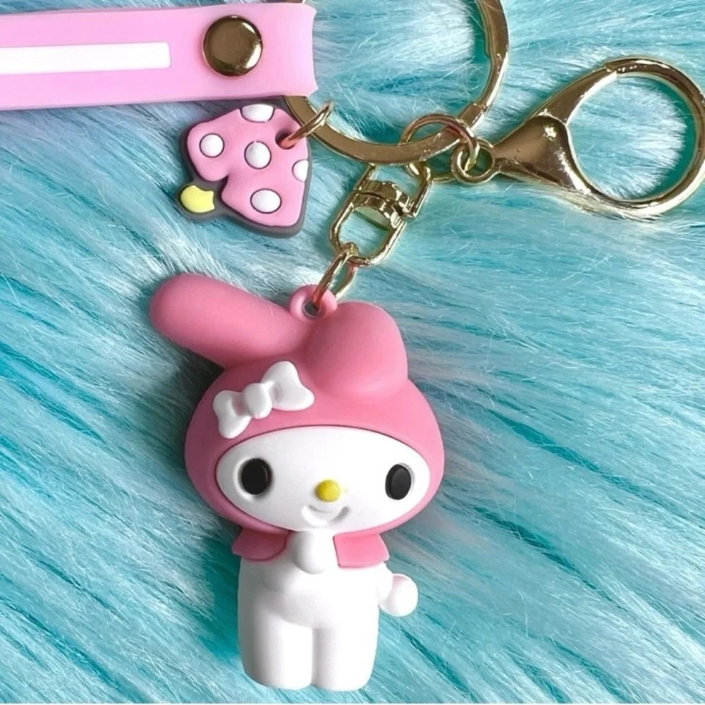 Melody Pink Kawaii Wristlet Charm Keychain Lobster Clasp